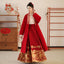 "Joyful Pi Xiu" Red Mamian Skirt Set: New Chinese Wedding Dress
