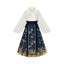 Girls Long Mamian Skirt Set - Wan Song Hua Xin Autumn Hanfu