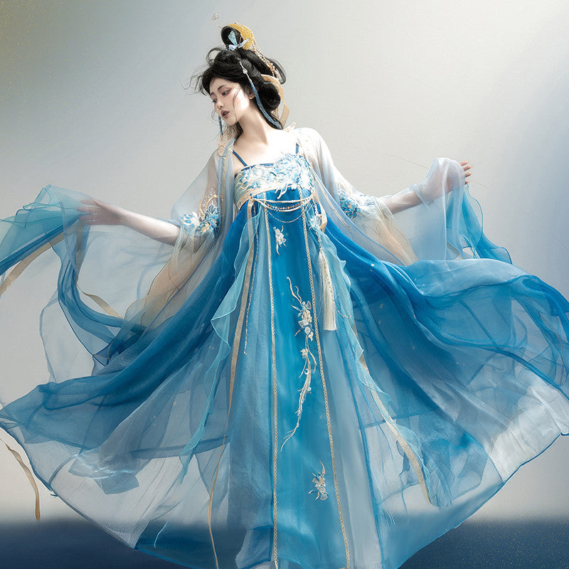 [Moonlit Night] Modern Hanfu Set - Chinese Style Wide Sleeve Coat & Dress