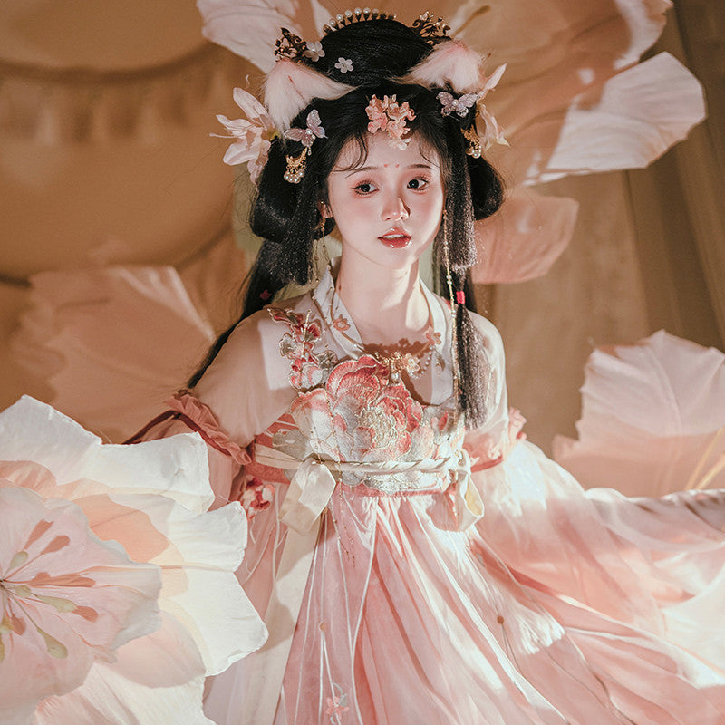 [Sajin] 唐汉服 - 粉莲花仙襦裙套装