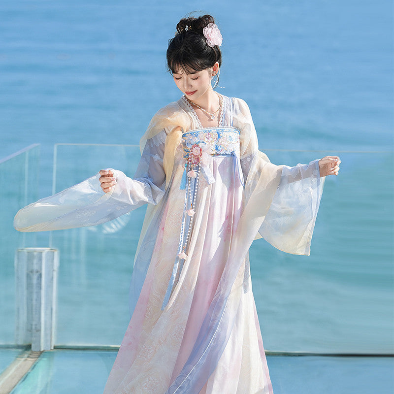 传统汉服套装 - 粉蓝女士夏季服装 主图