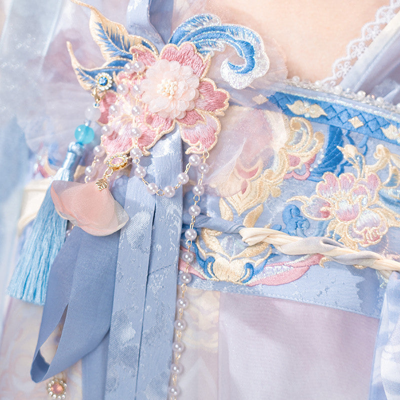 传统汉服套装 - 粉蓝女士夏季服装