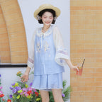 [银鳞] 可爱现代汉服套装 - 圆领衬衫和短裤/半身裙