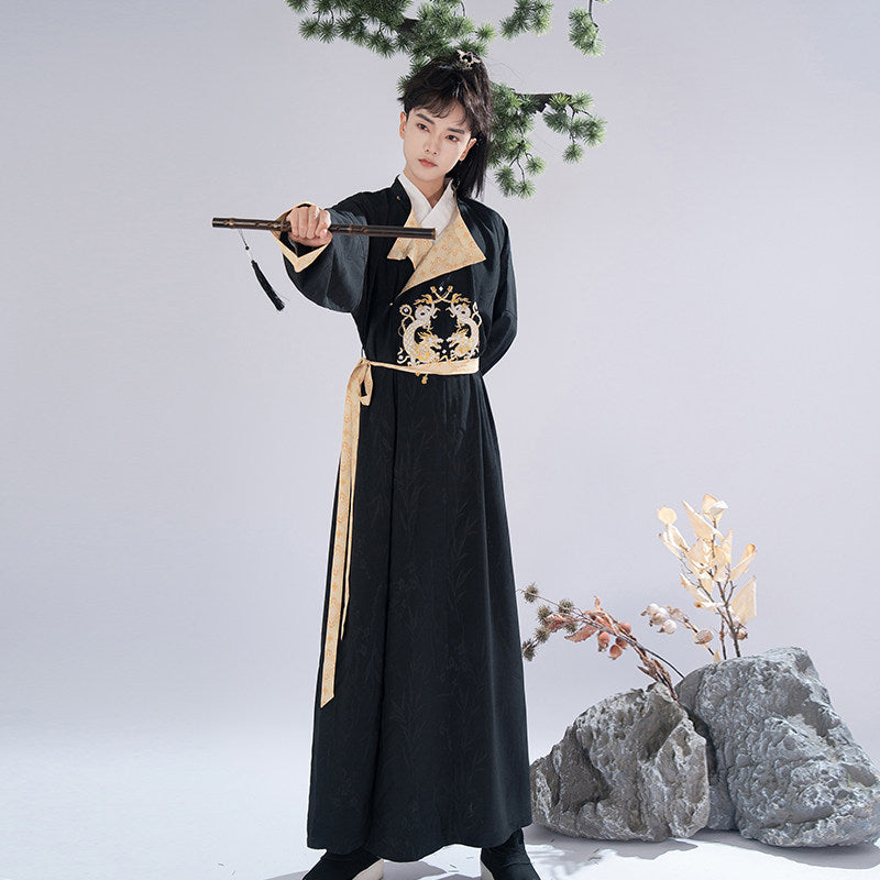 [林雪] 中性唐汉服 - 加绒圆领长袍外套 副图