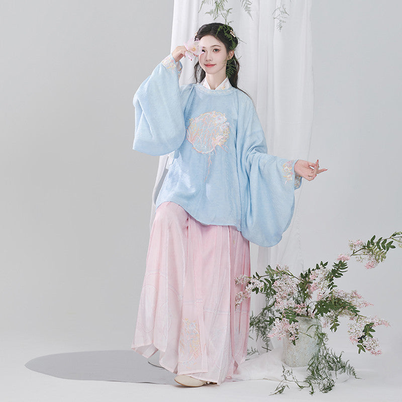“浮光”2024新款汉服：绣花明制袄裙套装