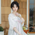 “雾里看花”可爱汉服：假两件套夏装