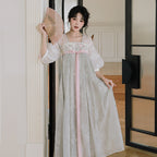 “雾里看花”可爱汉服：假两件套夏装
