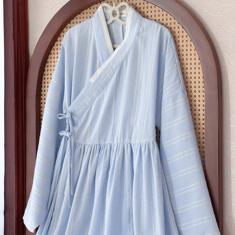 [HuaXin] Modern Ming Hanfu Set: Bijia Vest & Tieli Dress