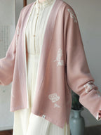 [Xun Fang] Song Hanfu Set: Knit Cardigan & Aircraft Sleeve Top