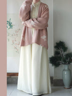 [Xun Fang] Song Hanfu Set: Knit Cardigan & Aircraft Sleeve Top