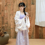 [ZiZhu] Modern Chinese Style 2-Piece Set: Pleated Jacket & Cami