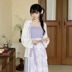[ZiZhu] Modern Chinese Style 2-Piece Set: Pleated Jacket & Cami