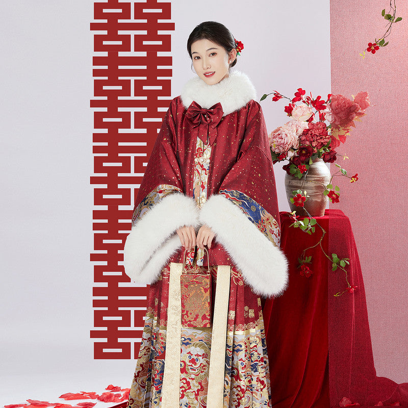 [锦绫] 明制汉服套装：织金袄裙/马面裙 婚服/新年装