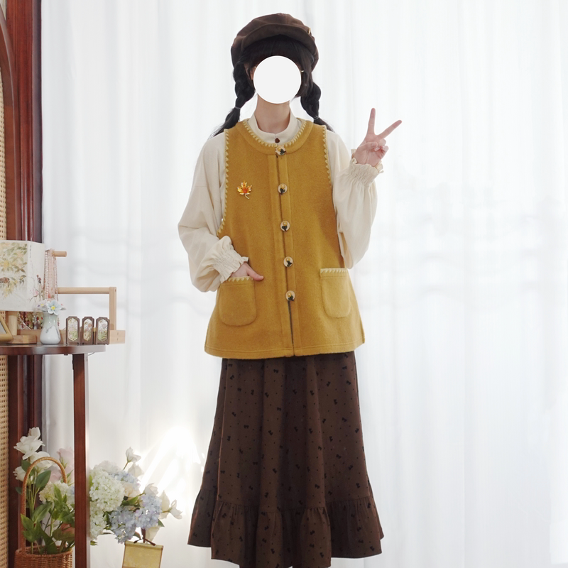 明制汉服套装【浅春】——改良立领衫、比甲、半身裙——春秋日常穿着