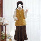 明制汉服套装【浅春】——改良立领衫、比甲、半身裙——春秋日常穿着