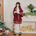 [密林] 红花呢汉服套装 - 重工绣花袄
