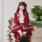 [密林] 红花呢汉服套装 - 重工绣花袄