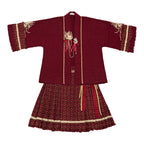 [密林] 红花呢汉服套装 - 重工绣花袄