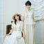 [MoMoYunZhi] Chinese Style Daily Outfit: Improved Hanfu Top & Flowy Song Pants Set - Neo-Chinese Commute Wear