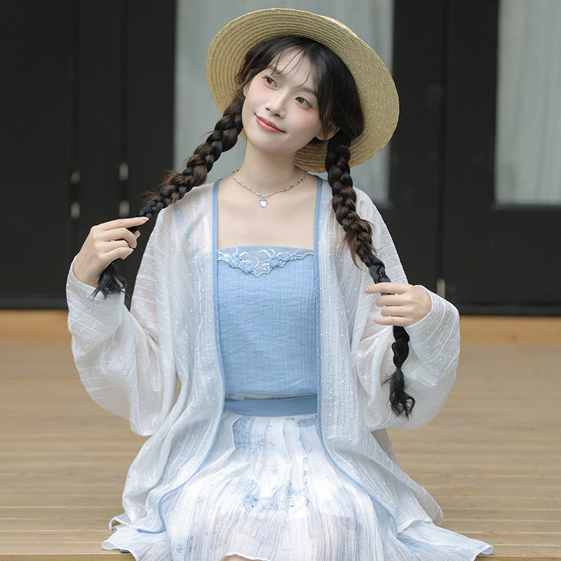 [Ling Lan Yu] Cool Tencel Han Element Summer Set - Daily Wear