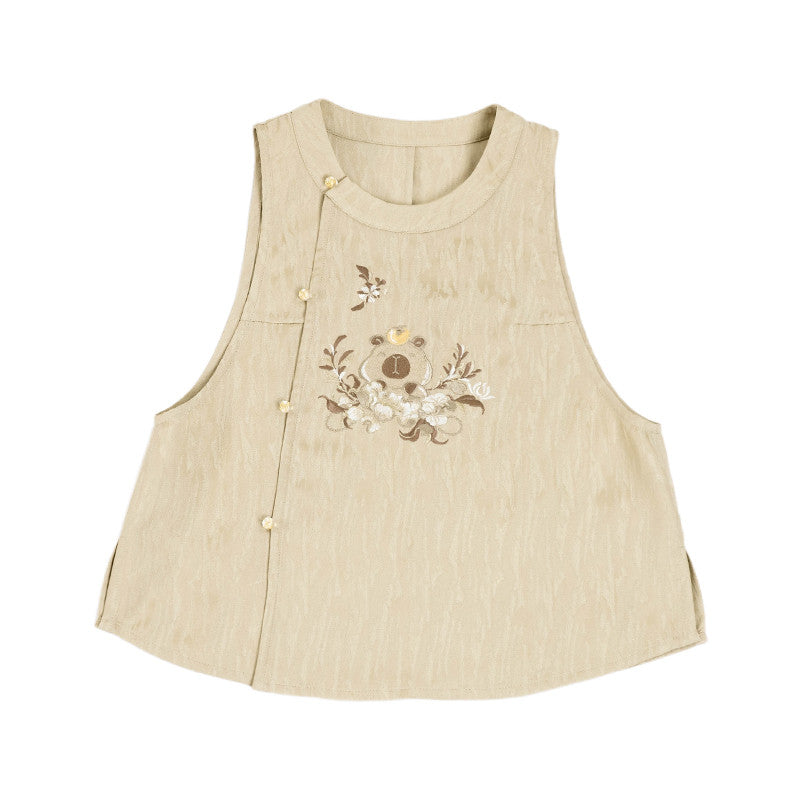[Spring Capy] Ming Hanfu - Capybara Embroidered Mamian Set