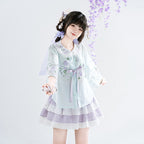 [YuNiYeYe] 现代汉服套装：可爱圆领上衣和蛋糕裙