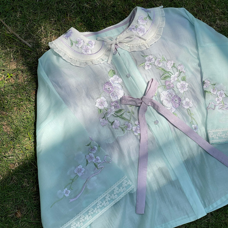 [YuNiYeYe] 现代汉服套装：可爱圆领上衣和蛋糕裙
