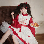 [兔子] 明制汉服：三件套立领上衣叠穿齐腰襦裙