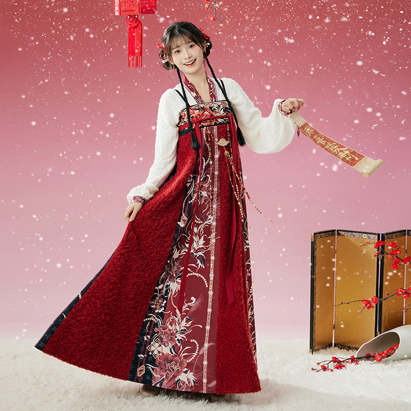“永乐”红色汉服：重工刺绣齐胸襦裙套装 副图