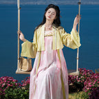 "Sakura Roll" Tang Hanfu Set: Chest-High Ruqun & Camisole
