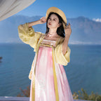 "Sakura Roll" Tang Hanfu Set: Chest-High Ruqun & Camisole