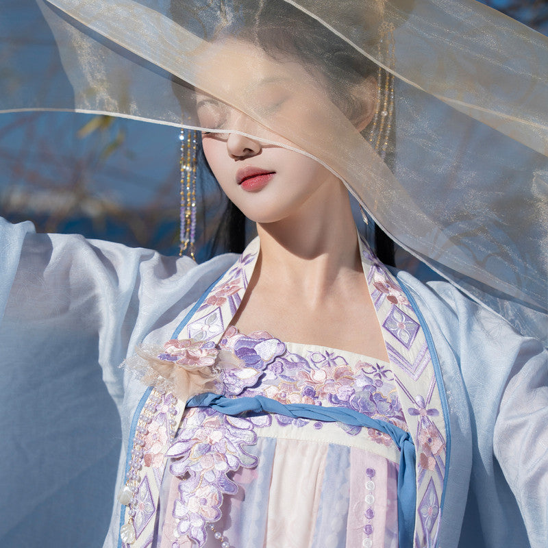 Luxury Embroidered Chest-High Ruqun - Tang Dynasty Hanfu Set