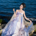 Luxury Embroidered Chest-High Ruqun - Tang Dynasty Hanfu Set