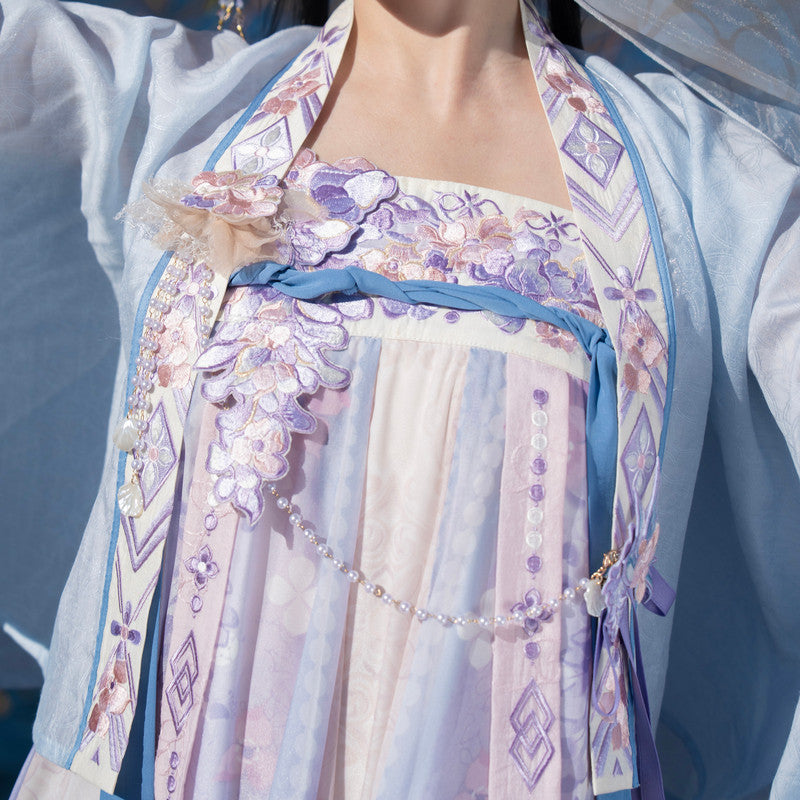 Luxury Embroidered Chest-High Ruqun - Tang Dynasty Hanfu Set