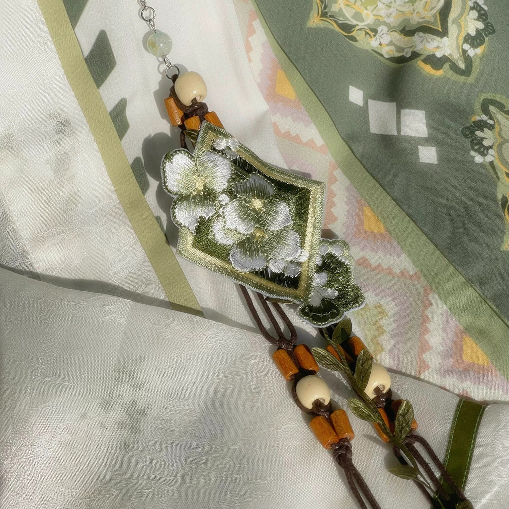 襦敛青汉服套装 - 唐制齐胸襦裙花卉裙