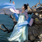 “休闲”唐汉服：重工刺绣襦裙套装