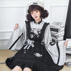"Little Snow" Hanfu Set: Embroidered Dress & Overlay 2-Piece