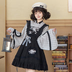 "Little Snow" Hanfu Set: Embroidered Dress & Overlay 2-Piece