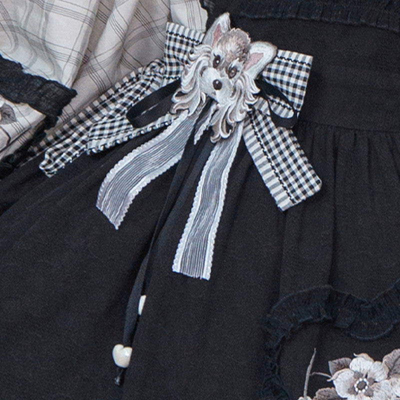 "Little Snow" Hanfu Set: Embroidered Dress & Overlay 2-Piece