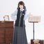 "Flower Island" Preppy Hanfu Set: Vest, Shirt & Mamian Skirt