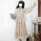 “奶茶波霸”针织汉服套装：明制上袄与半裙