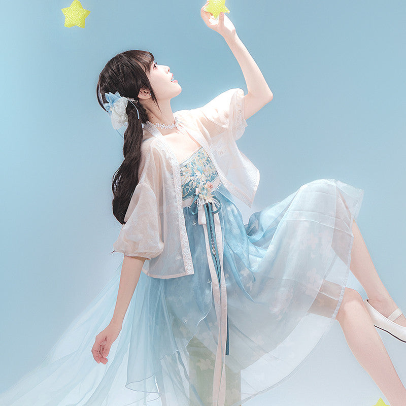[Official] Balala the Fairies x Yaya: Fairy Ruqun Dress Set - Modern Hanfu Neo-Chinese Summer Outfit