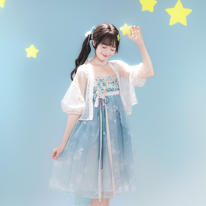 [Official] Balala the Fairies x Yaya: Fairy Ruqun Dress Set - Modern Hanfu Neo-Chinese Summer Outfit