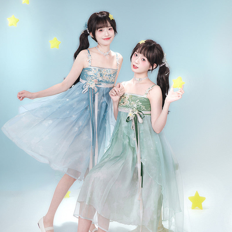 [Official] Balala the Fairies x Twin Stars Beibei: Fairy Hanfu Cami Dress Set - Neo-Chinese Summer Outfit