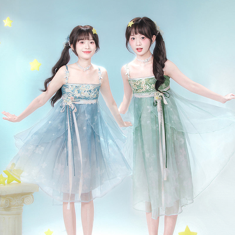 [Official] Balala the Fairies x Twin Stars Beibei: Fairy Hanfu Cami Dress Set - Neo-Chinese Summer Outfit