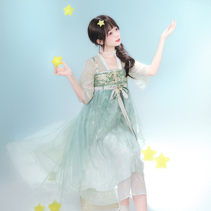 [Official] Balala the Fairies x Twin Stars Beibei: Fairy Hanfu Cami Dress Set - Neo-Chinese Summer Outfit