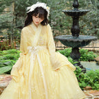 "Enamel" Ming Hanfu Set: Tencel Embroidered Tielie & Overlay