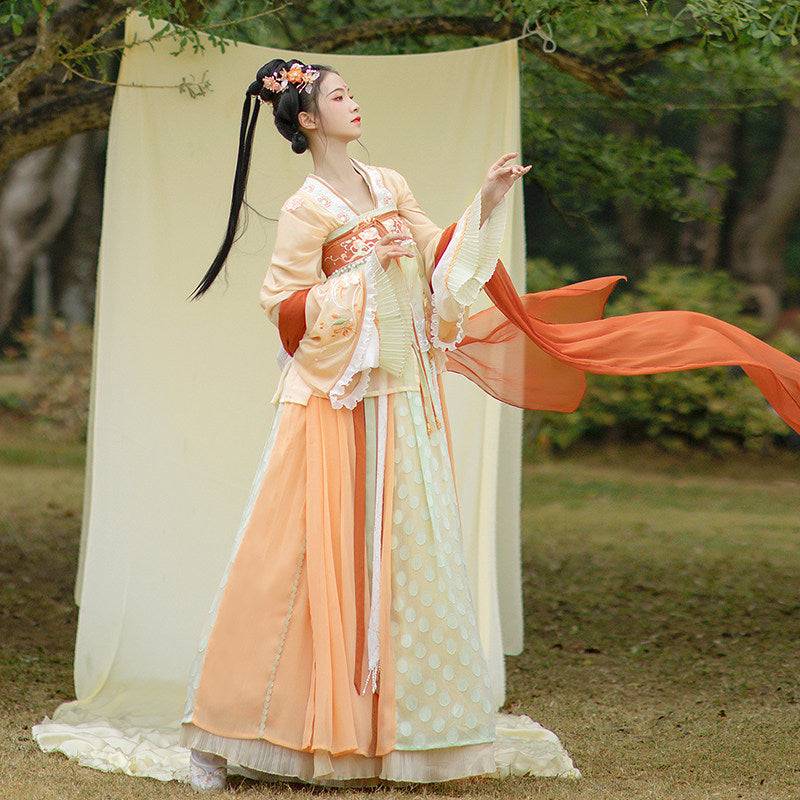[碧桃天] 十二花神：石榴晋制汉服 - 女士改良花神套装
