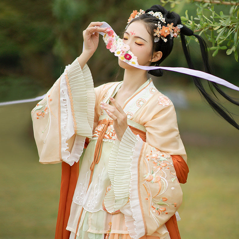 [碧桃天] 十二花神：石榴晋制汉服 - 女士改良花神套装