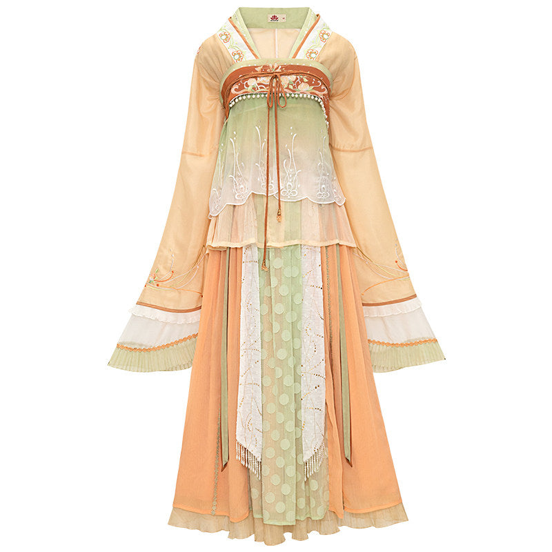 [碧桃天] 十二花神：石榴晋制汉服 - 女士改良花神套装
